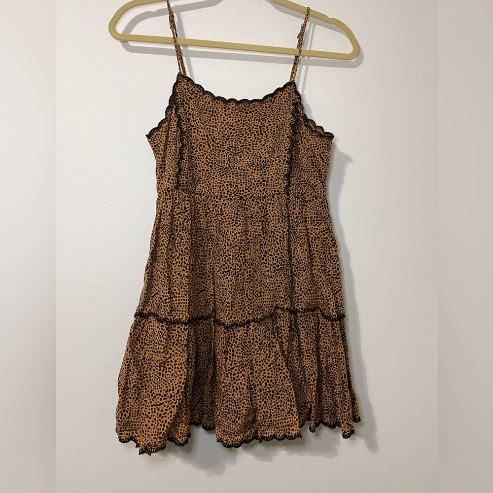 Urban Outfitters, Orange and Black spotted sundress size extra small